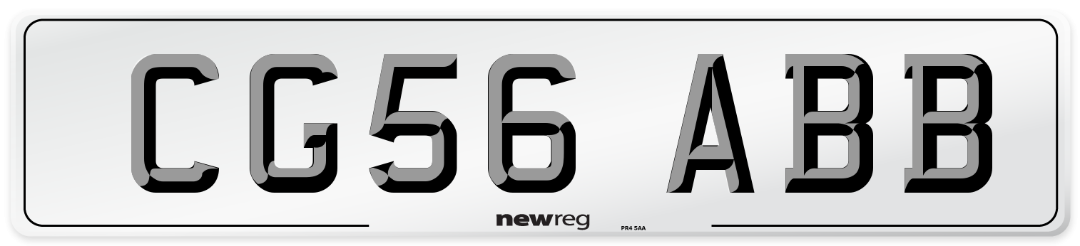 CG56 ABB Number Plate from New Reg